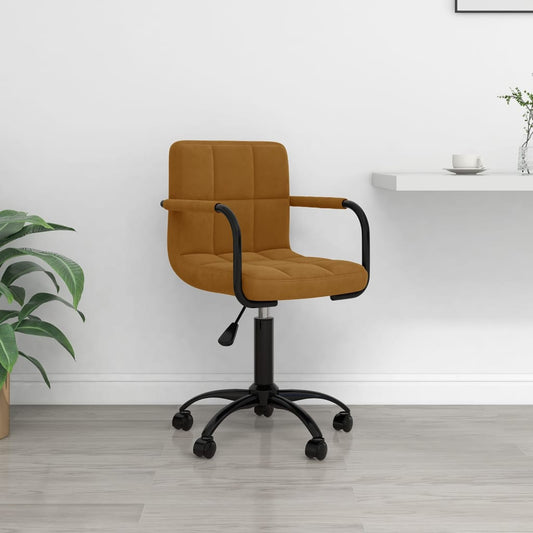 Bürostuhl Drehbar Braun Samt