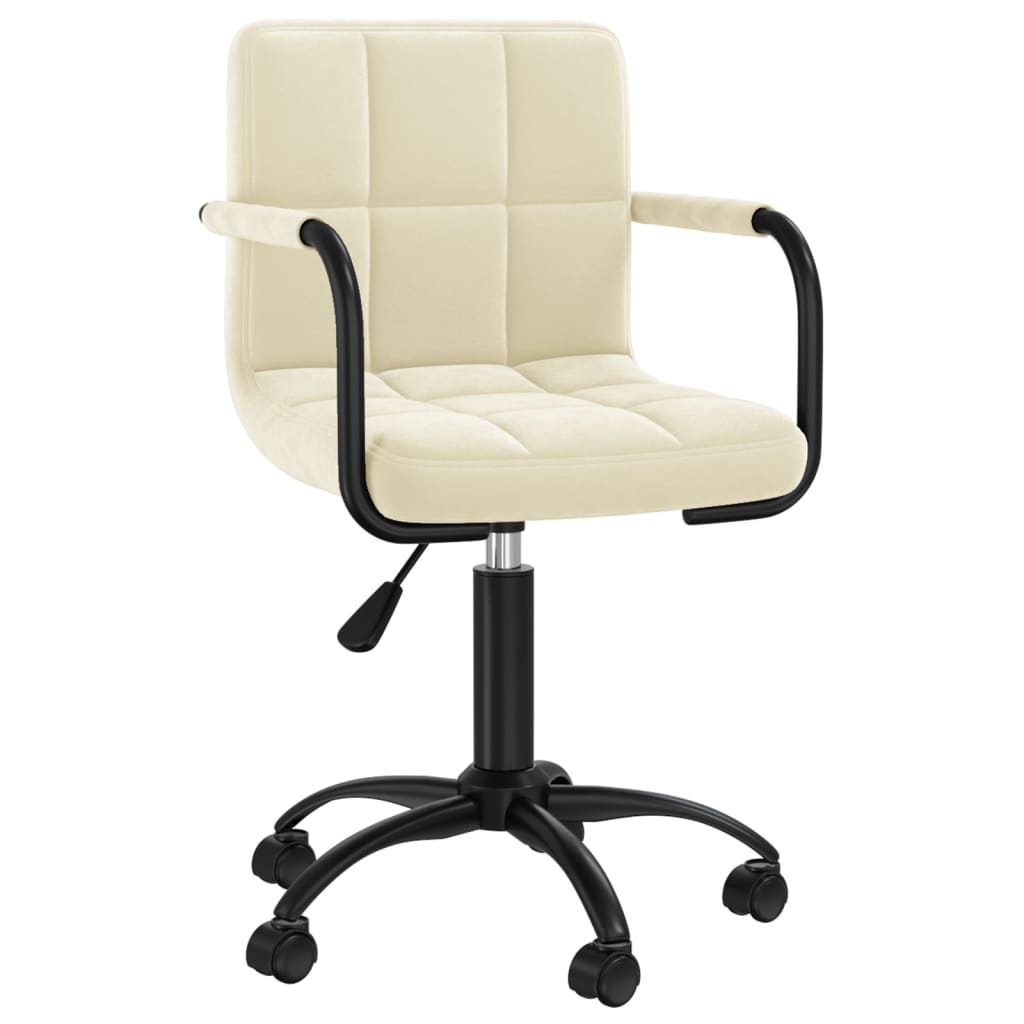 Bürostuhl Drehbar Creme Samt