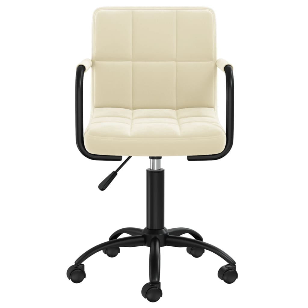 Bürostuhl Drehbar Creme Samt