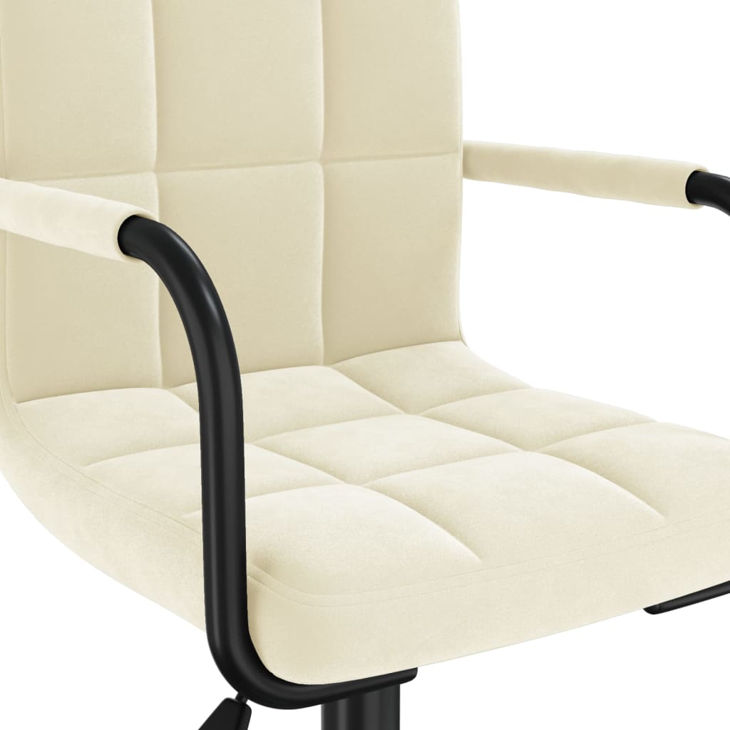 Bürostuhl Drehbar Creme Samt
