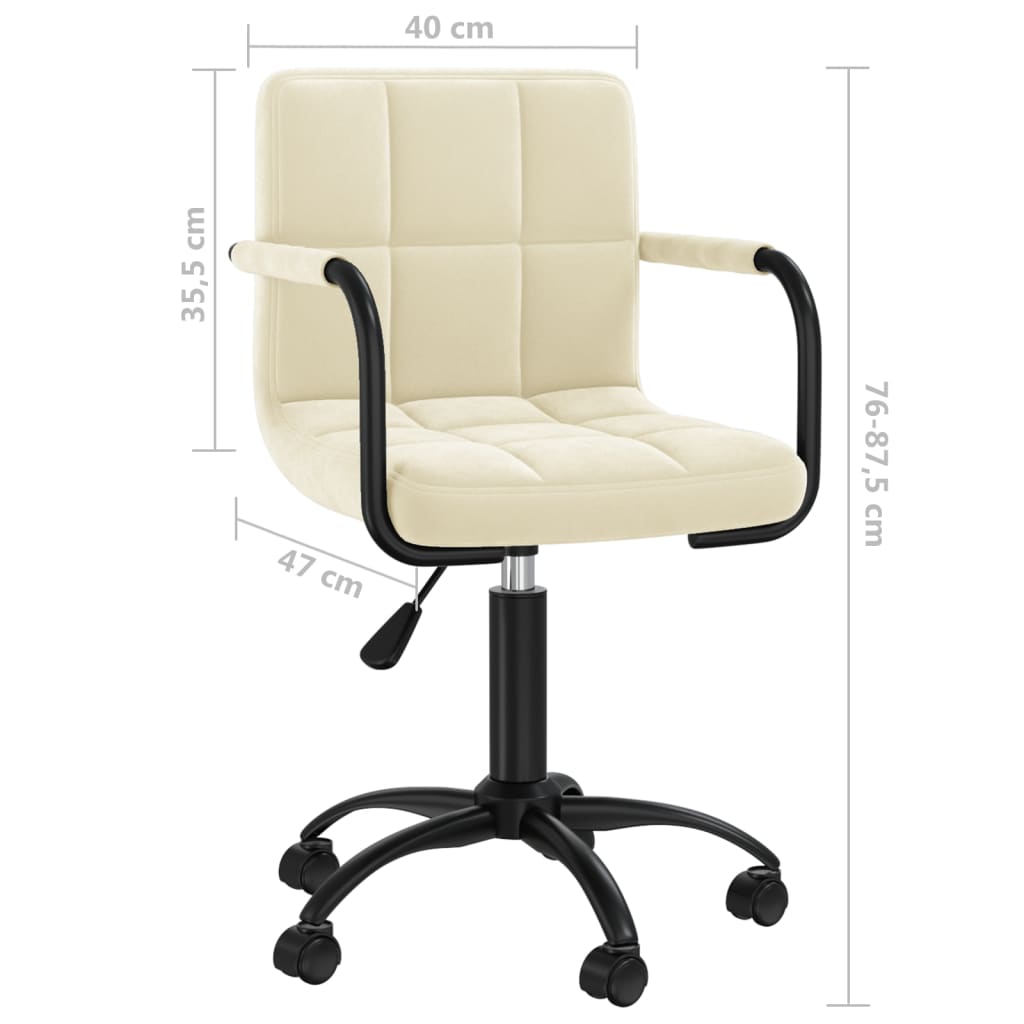 Bürostuhl Drehbar Creme Samt
