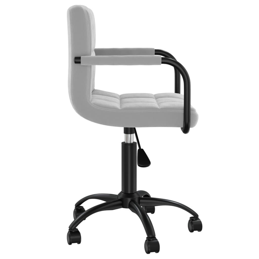 Office chair swivel light grey velvet