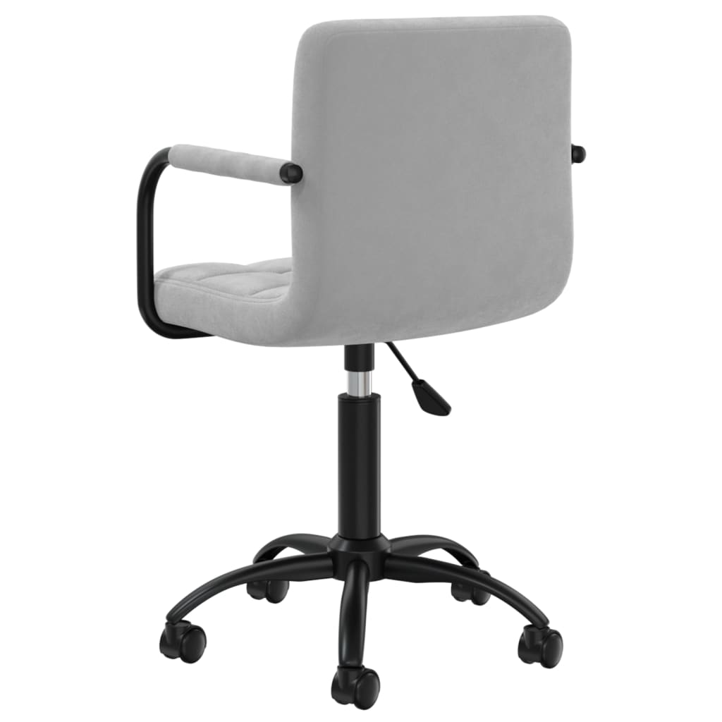 Office chair swivel light grey velvet