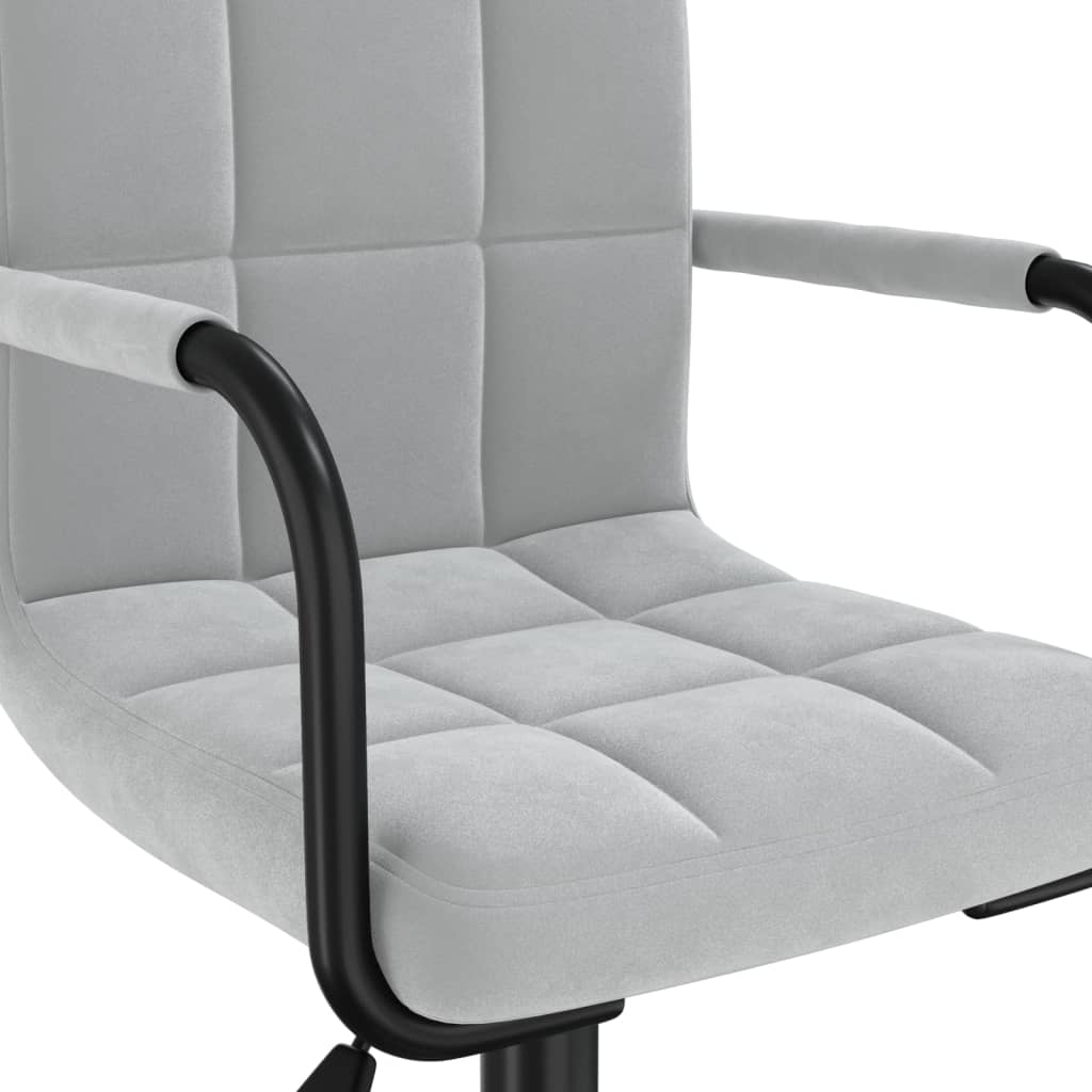 Office chair swivel light grey velvet