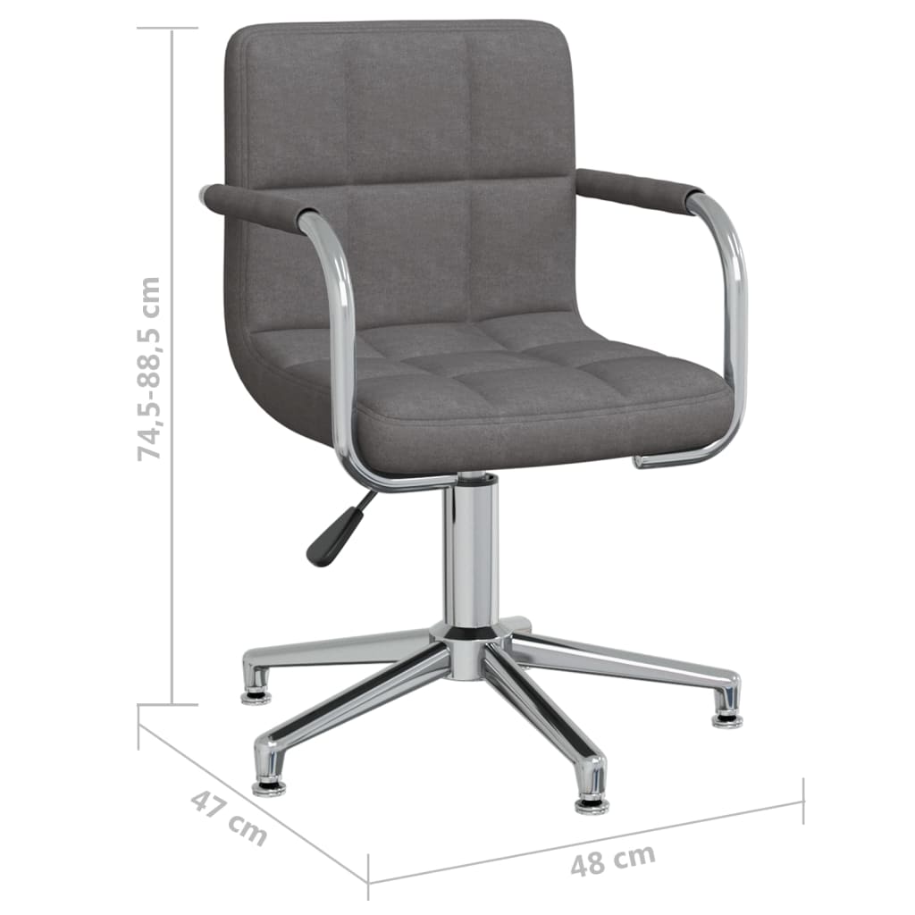 Drehbare Esszimmerstühle 2 Stk. Dunkelgrau Stoff