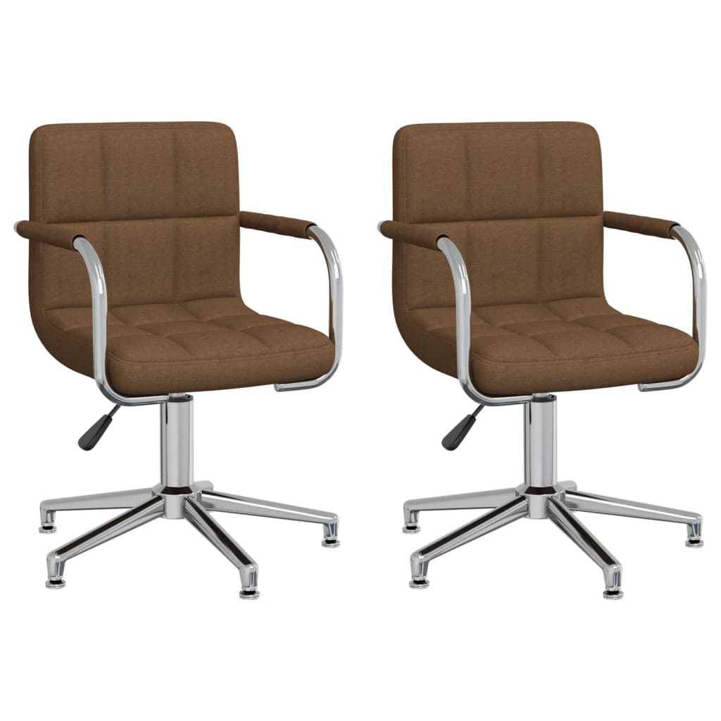 Drehbare Esszimmerstühle 2 Stk. Braun Stoff