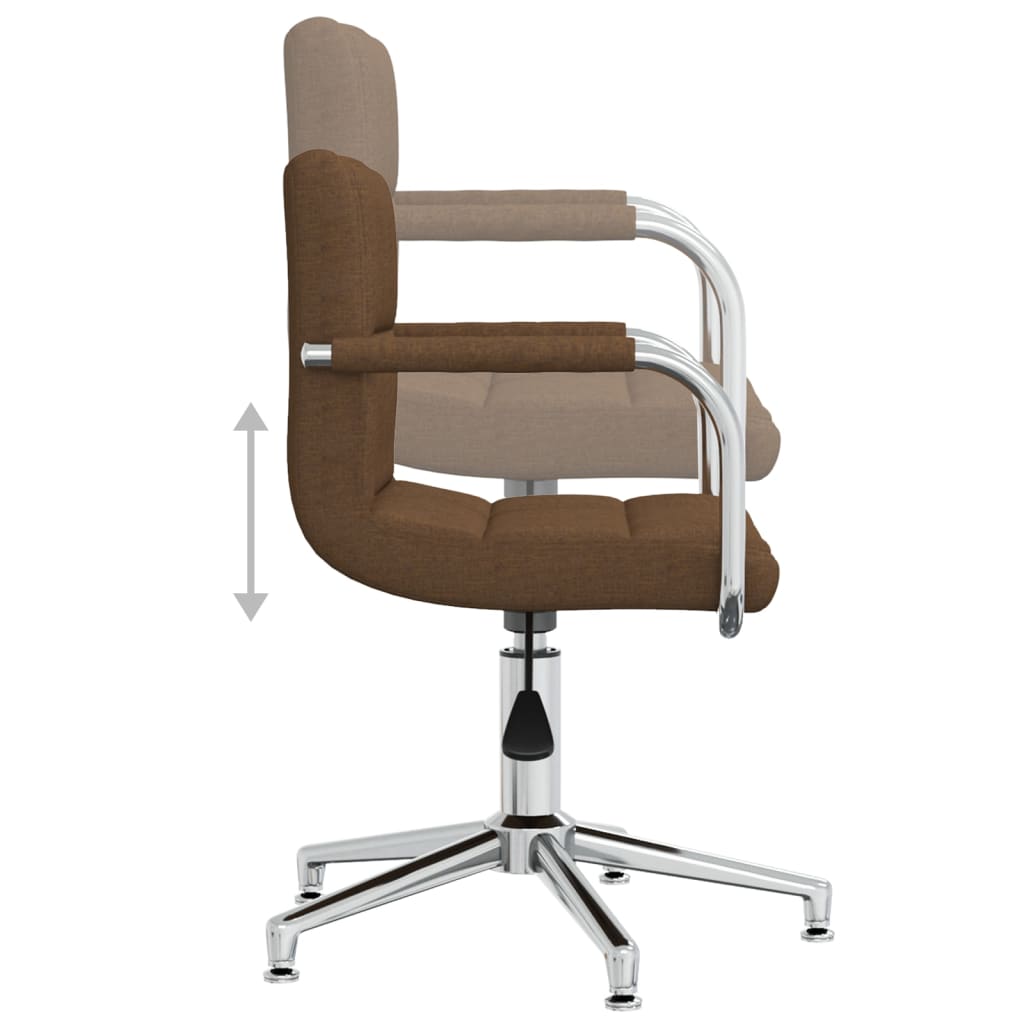 Drehbare Esszimmerstühle 2 Stk. Braun Stoff