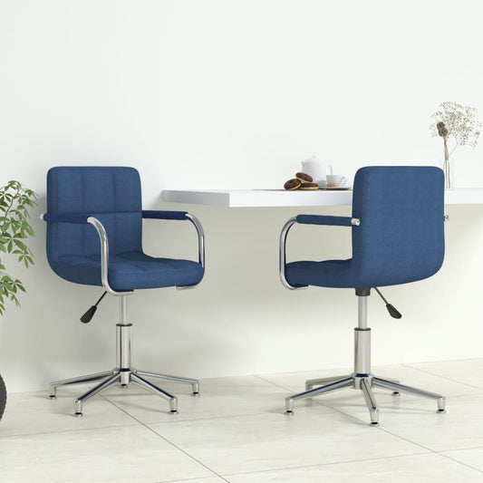 Drehbare Esszimmerstühle 2 Stk. Blau Stoff