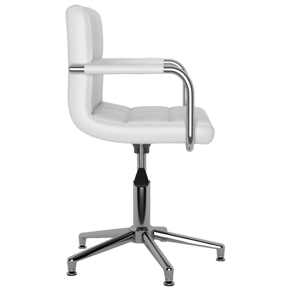 Chaise de bureau pivotante en cuir artificiel blanc
