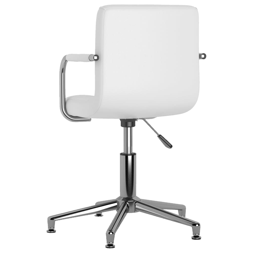 Chaise de bureau pivotante en cuir artificiel blanc