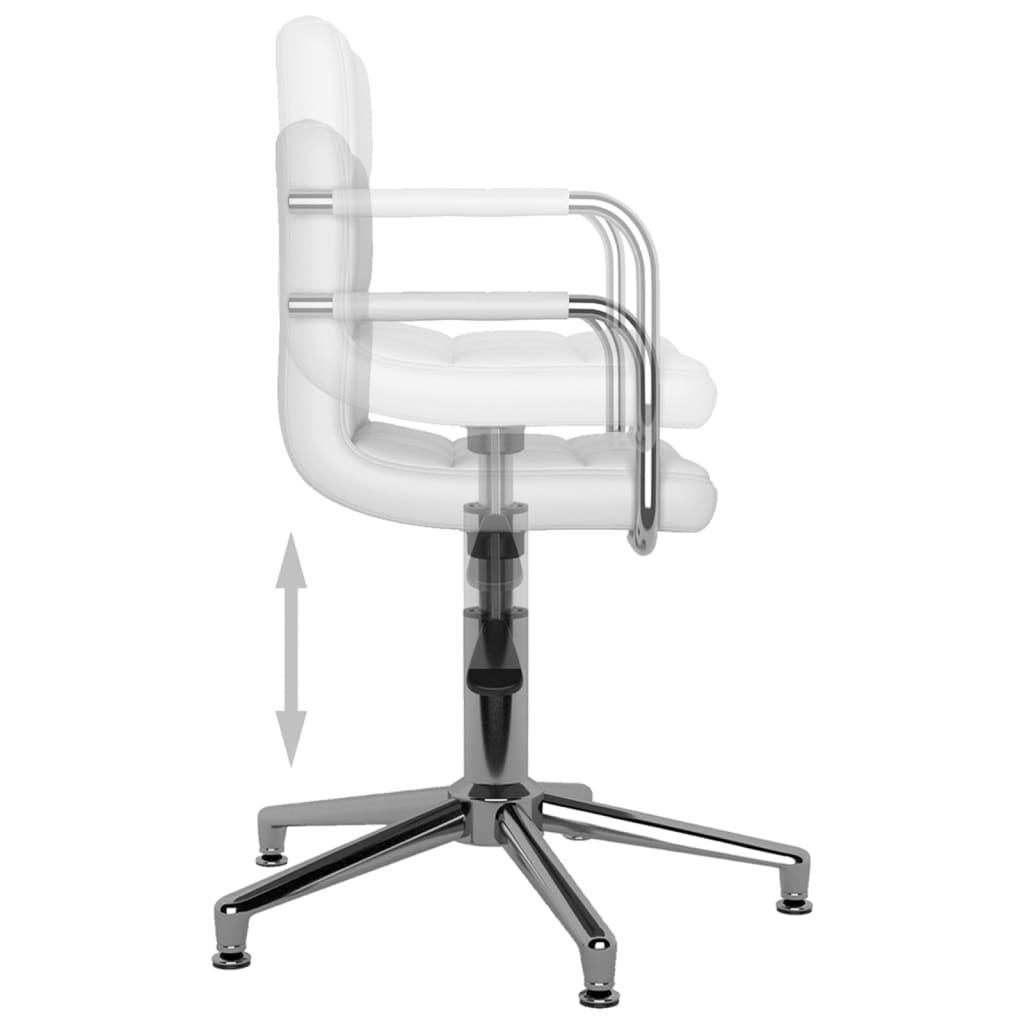 Chaise de bureau pivotante en cuir artificiel blanc
