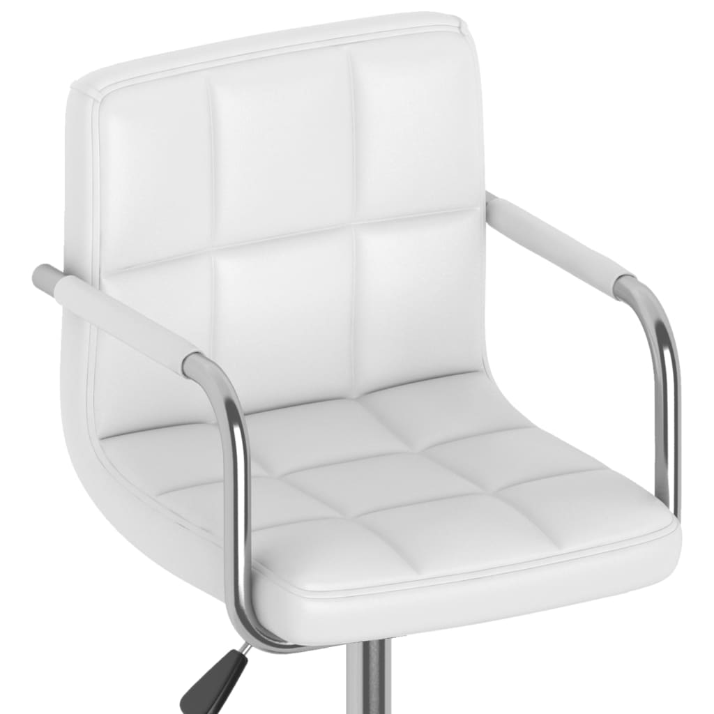 Chaise de bureau pivotante en cuir artificiel blanc