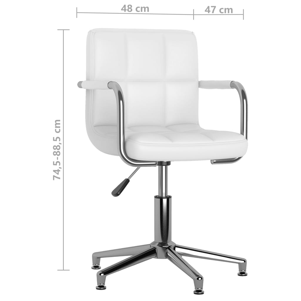 Chaise de bureau pivotante en cuir artificiel blanc