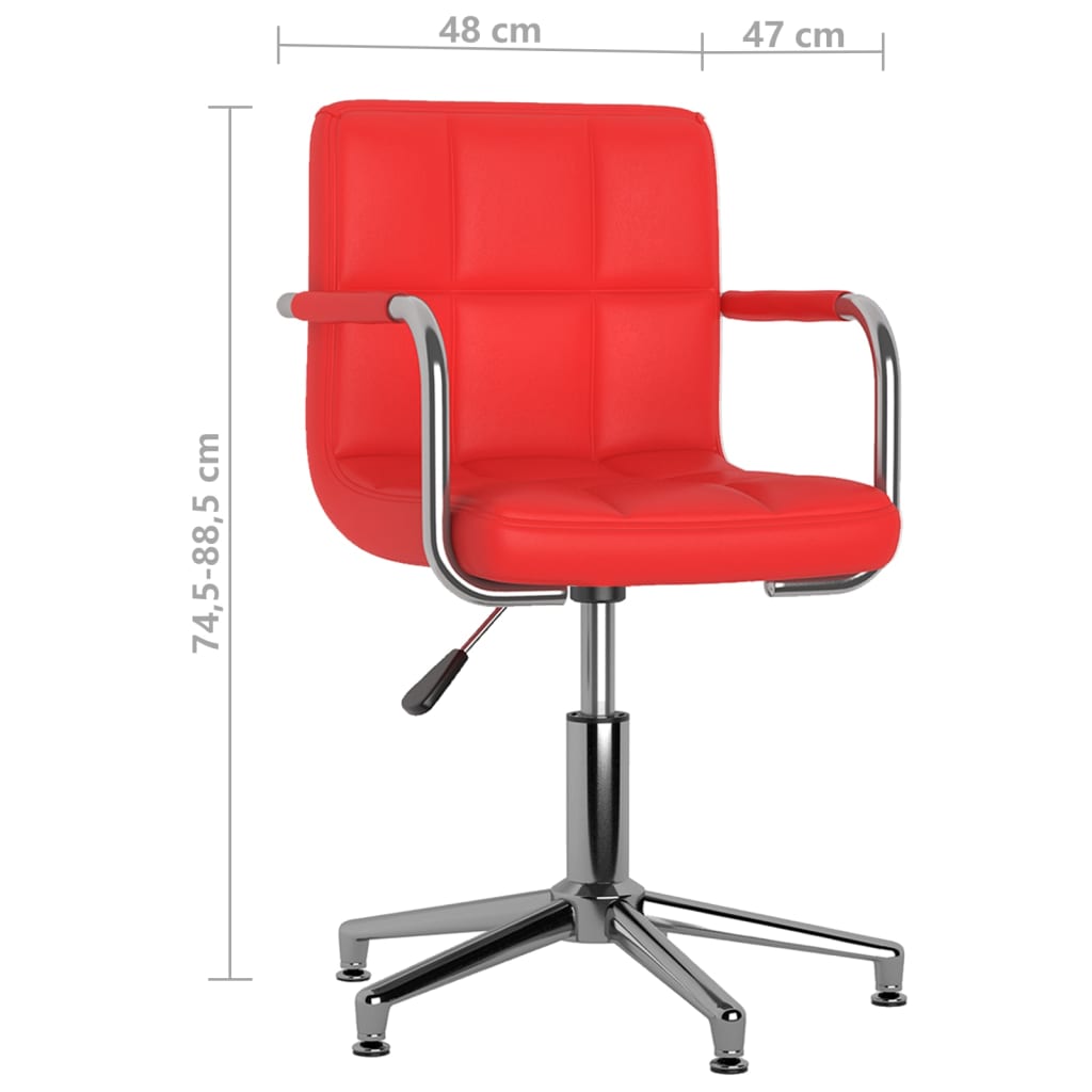 Bürostuhl Drehbar Rot Kunstleder