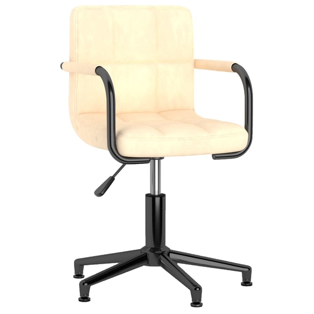 Bürostuhl Drehbar Creme Samt