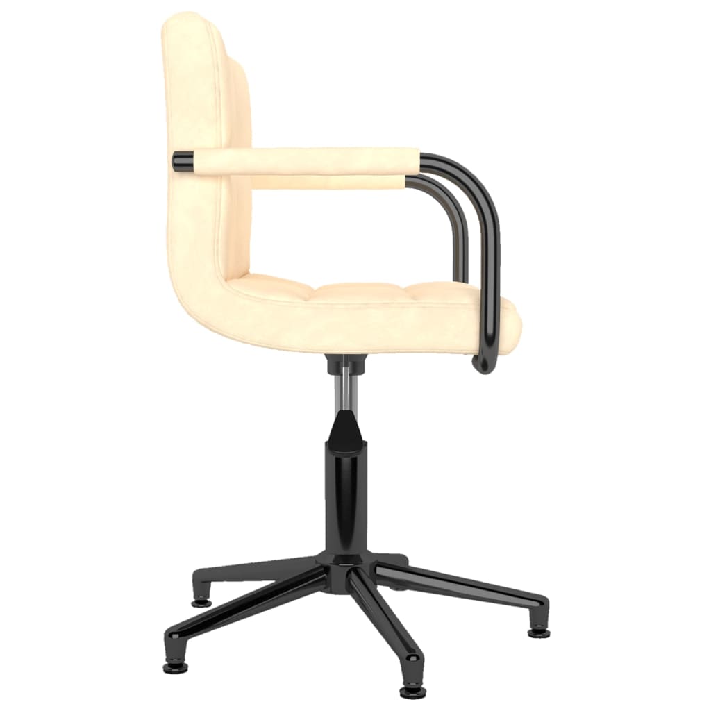 Bürostuhl Drehbar Creme Samt
