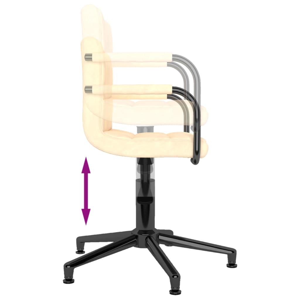 Bürostuhl Drehbar Creme Samt