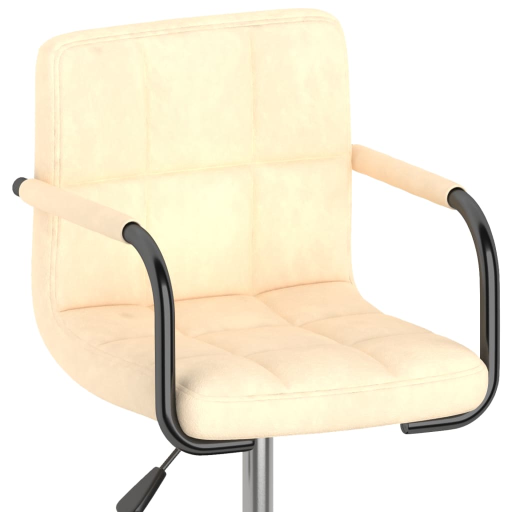 Bürostuhl Drehbar Creme Samt