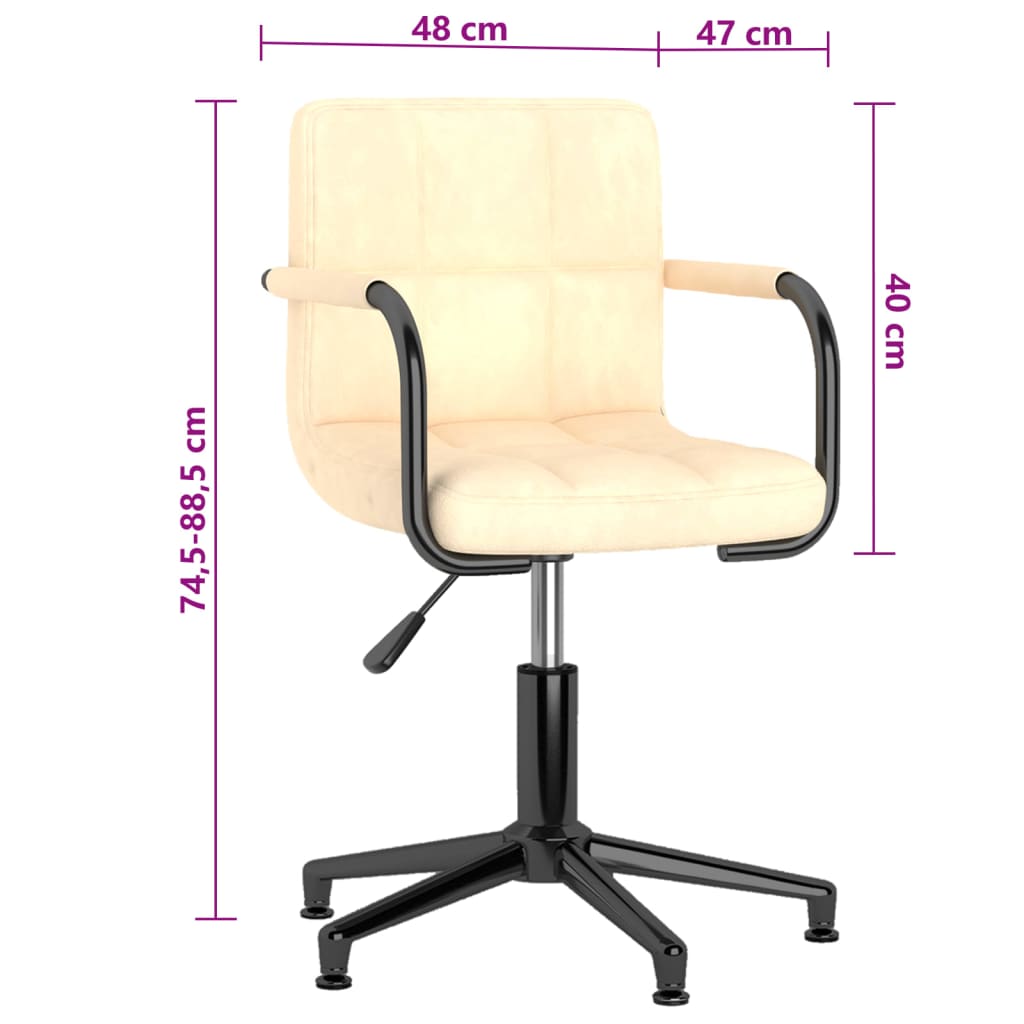 Bürostuhl Drehbar Creme Samt