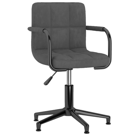 Bürostuhl Drehbar Dunkelgrau Samt