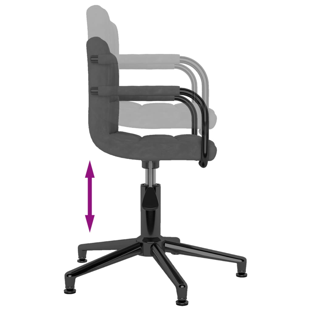 Bürostuhl Drehbar Dunkelgrau Samt
