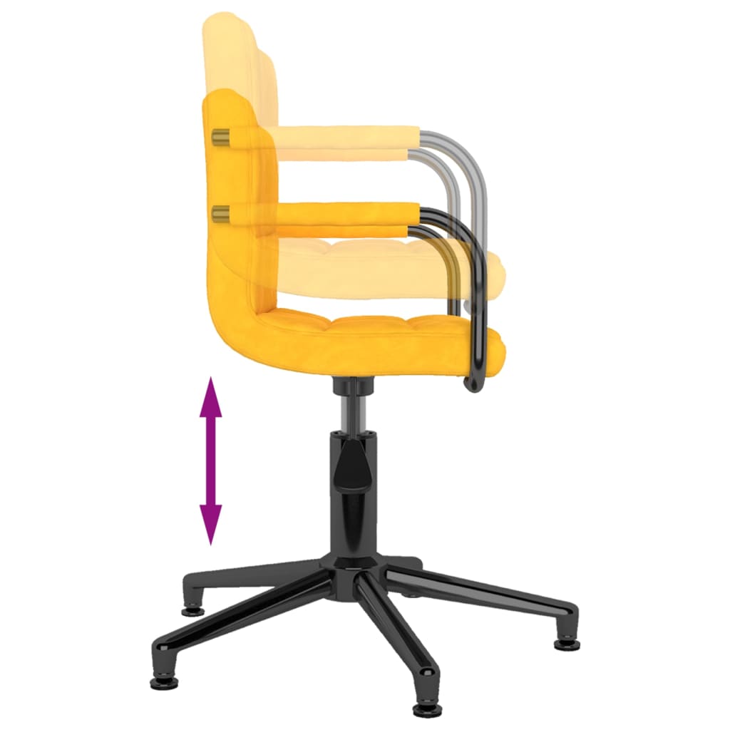 Bürostuhl Drehbar Senfgelb Samt