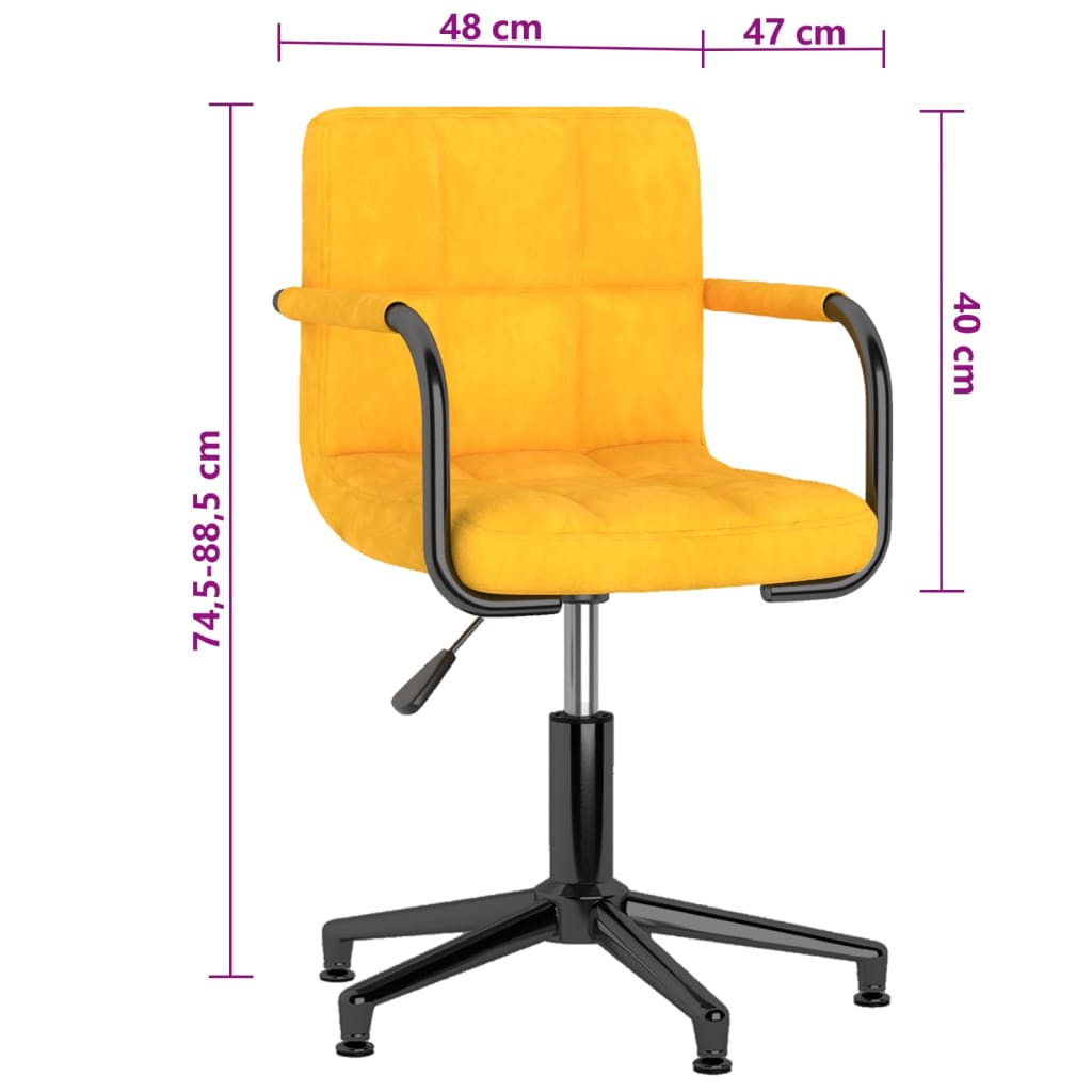 Bürostuhl Drehbar Senfgelb Samt