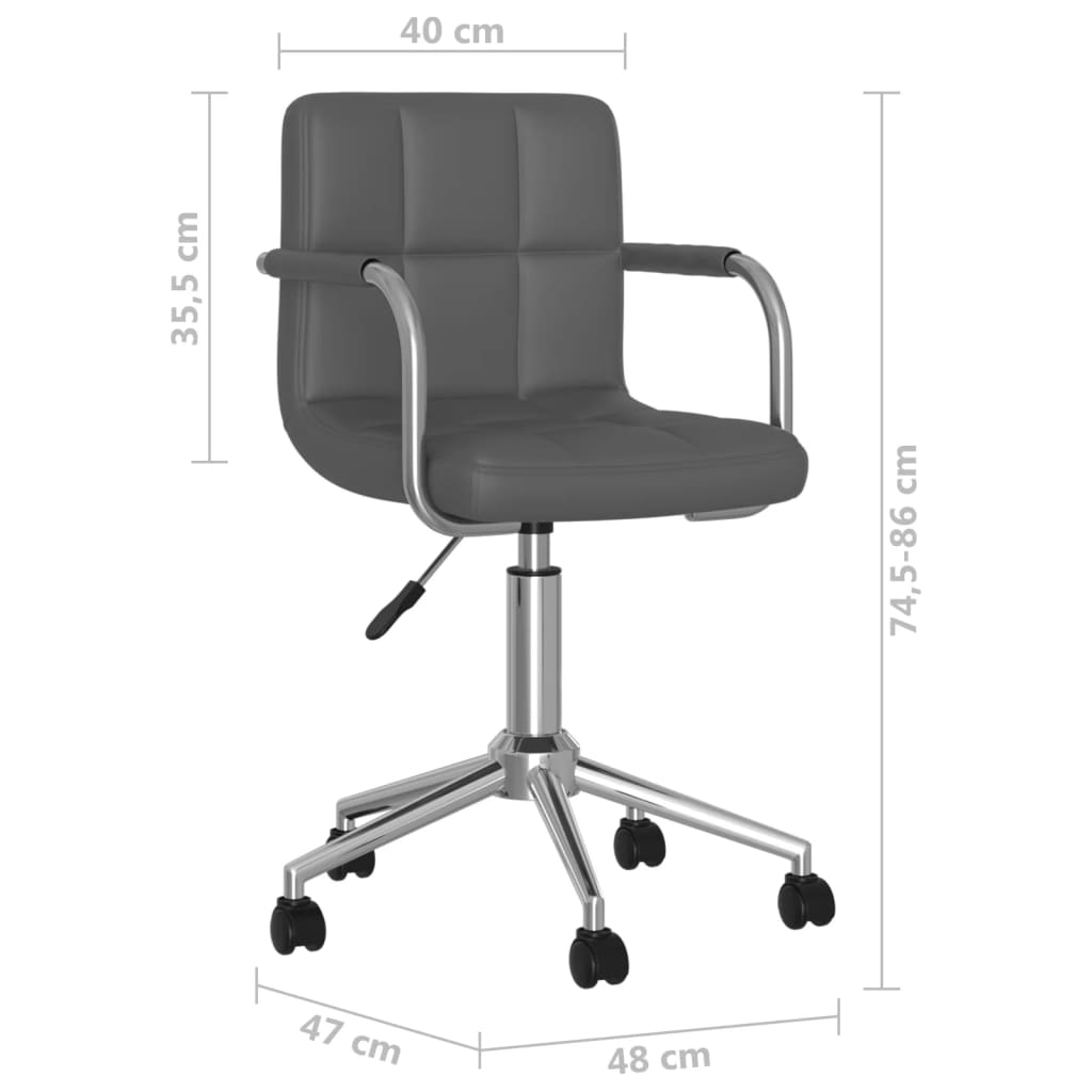 Bürostuhl Drehbar Grau Kunstleder