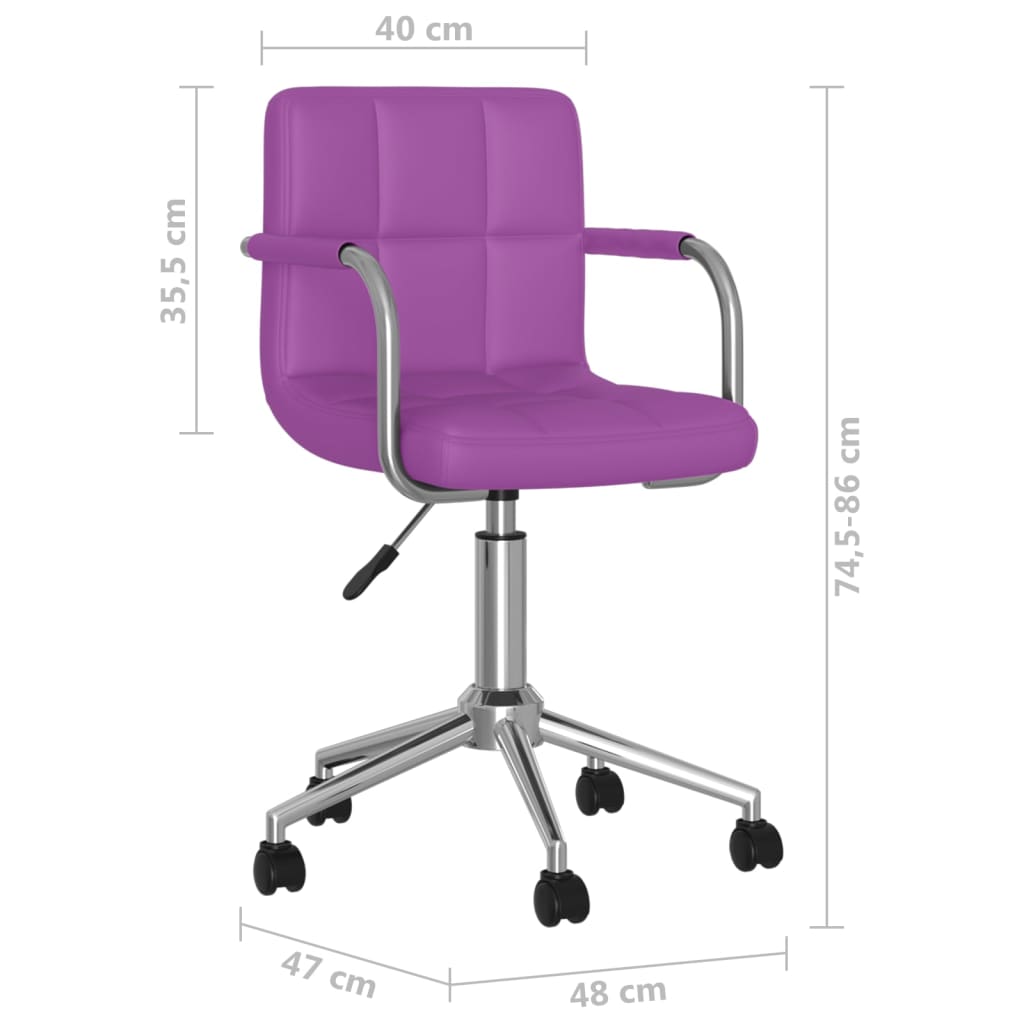 Bürostuhl Drehbar Lila Kunstleder