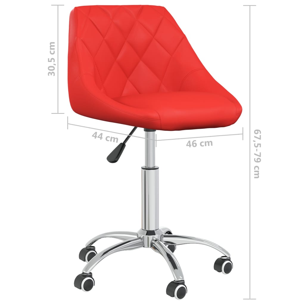 Bürostuhl Drehbar Rot Kunstleder