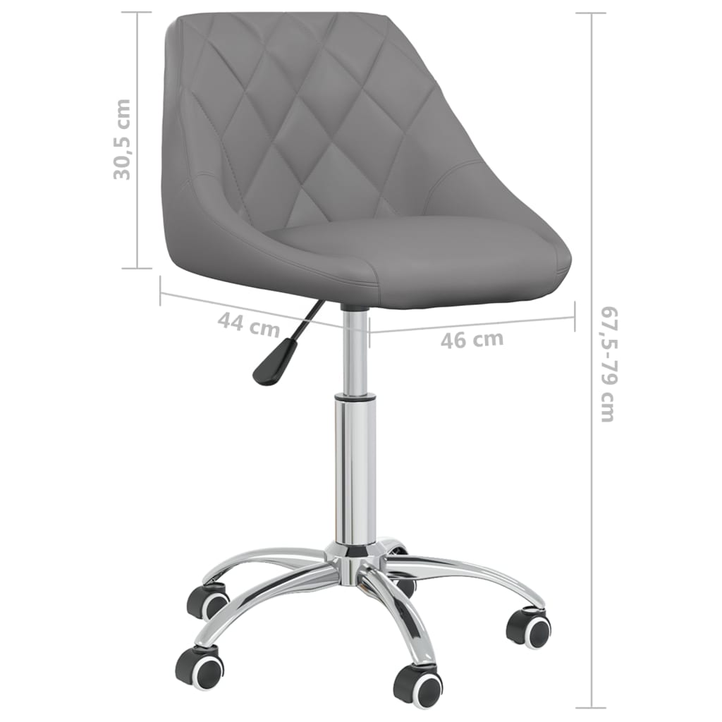 Bürostuhl Drehbar Grau Kunstleder