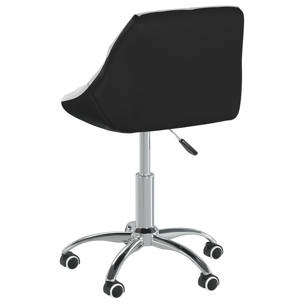 Bürostuhl Drehbar Weiß und Schwarz Kunstleder