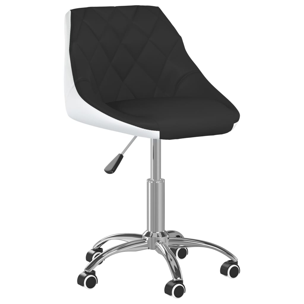 Bürostuhl Drehbar Schwarz und Weiß Kunstleder