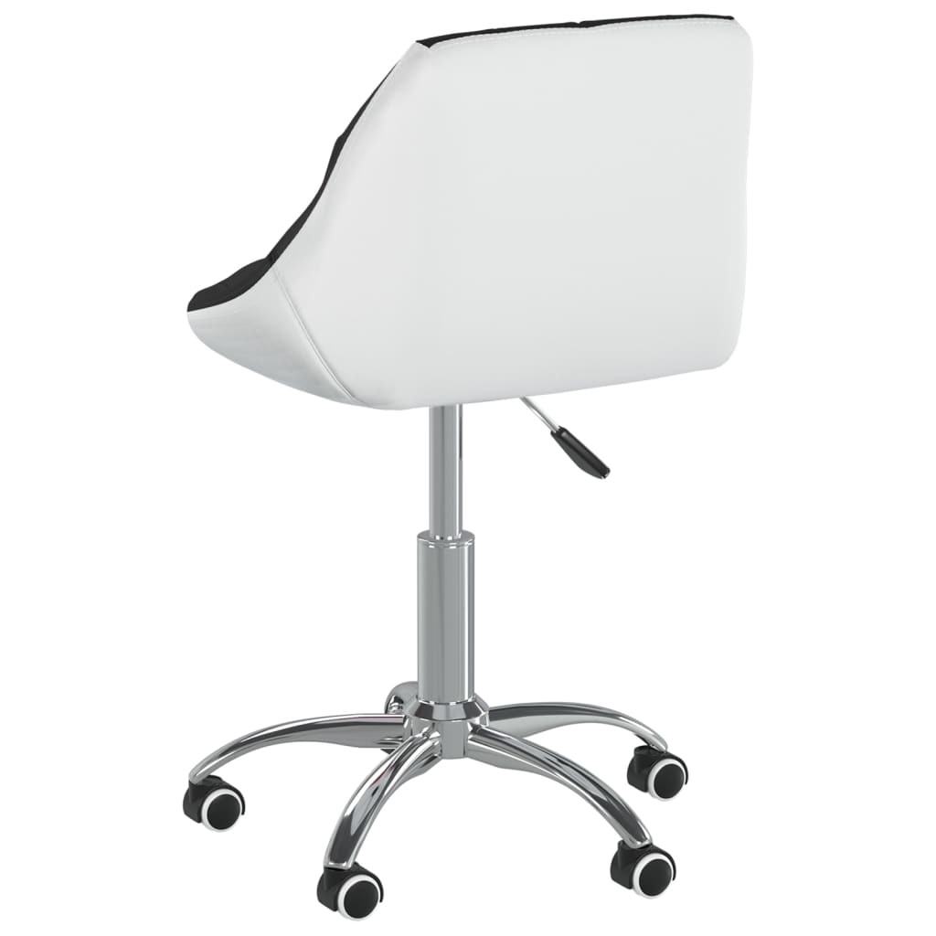 Bürostuhl Drehbar Schwarz und Weiß Kunstleder