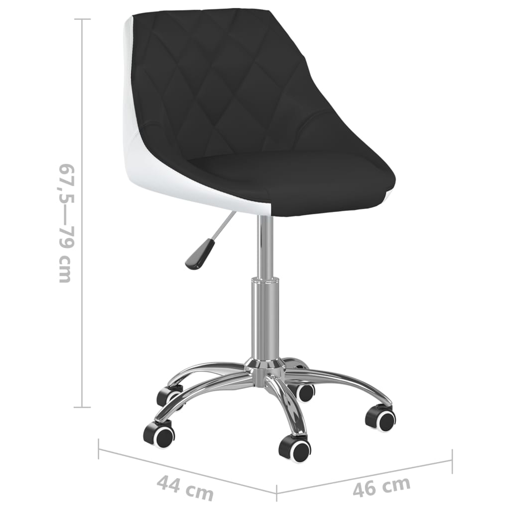 Bürostuhl Drehbar Schwarz und Weiß Kunstleder