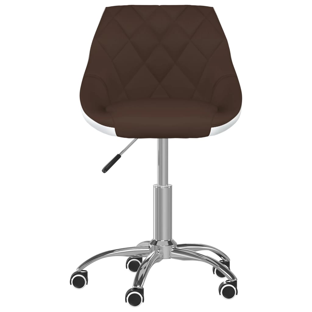 Bürostuhl Drehbar Braun und Weiß Kunstleder