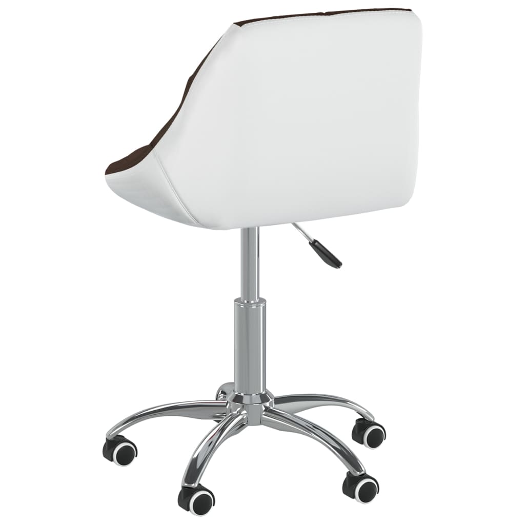 Bürostuhl Drehbar Braun und Weiß Kunstleder