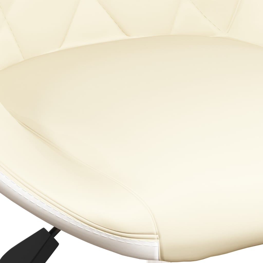 Drehbarer Bürostuhl Kunstleder Creme und Weiß