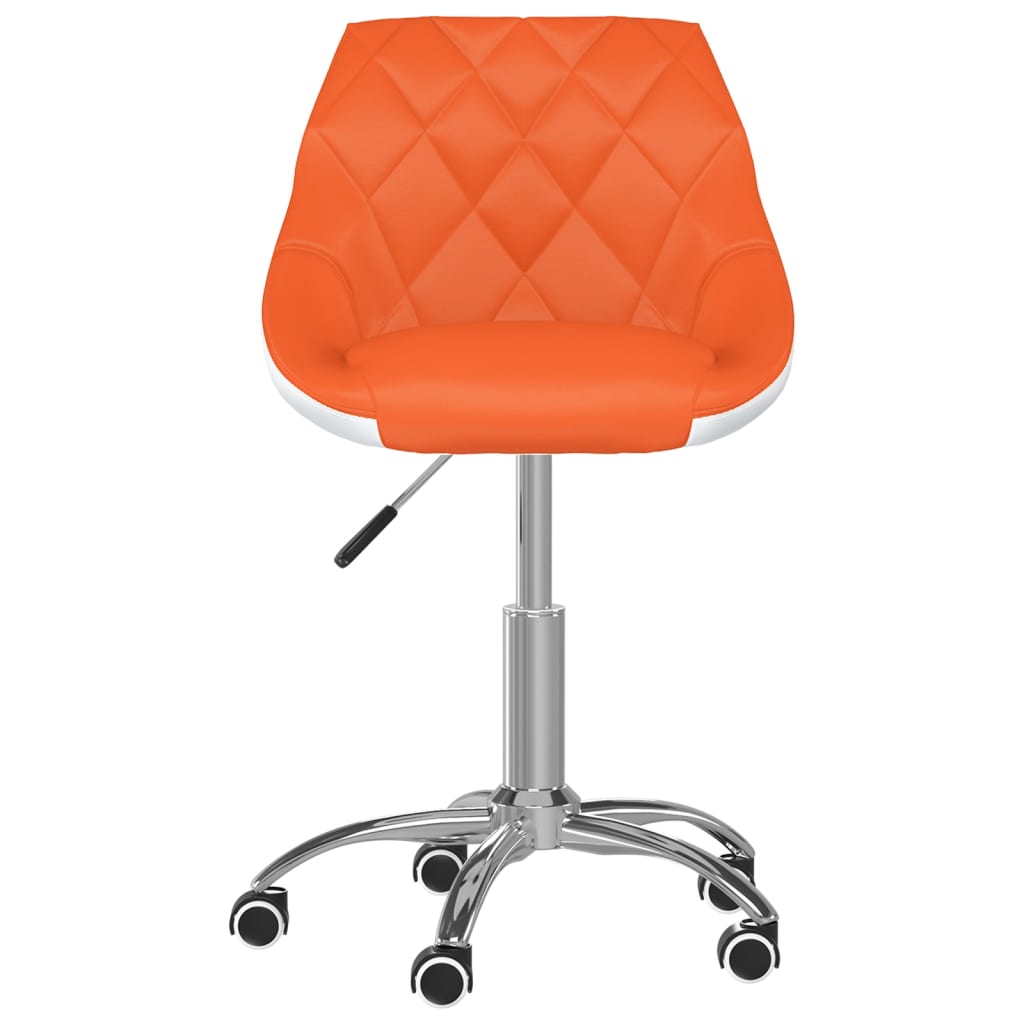 Drehbarer Bürostuhl Kunstleder Orange und Weiß