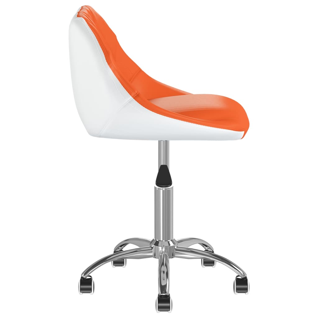 Drehbarer Bürostuhl Kunstleder Orange und Weiß