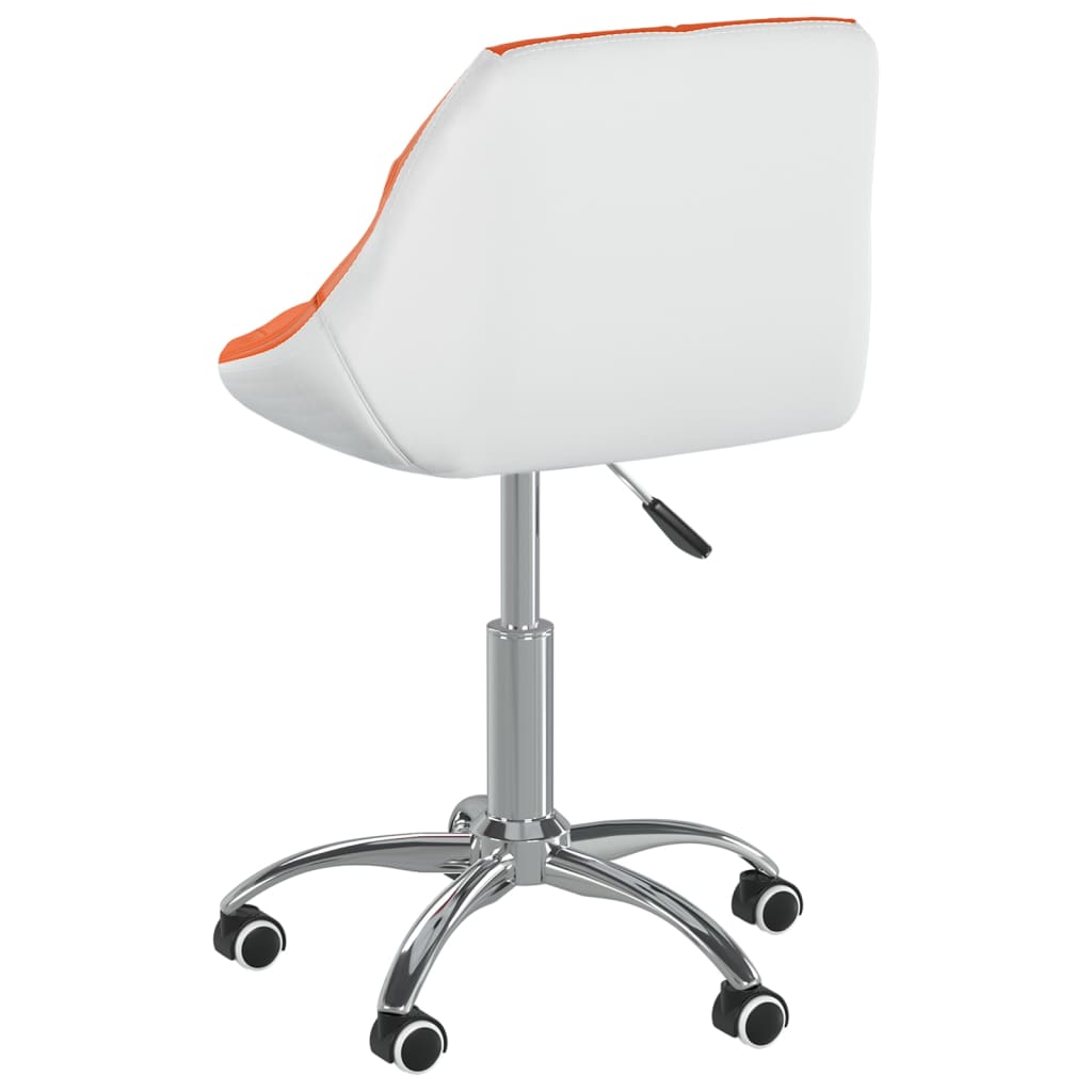 Drehbarer Bürostuhl Kunstleder Orange und Weiß