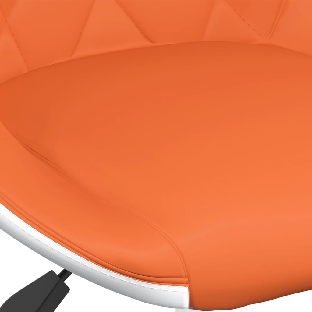 Drehbarer Bürostuhl Kunstleder Orange und Weiß