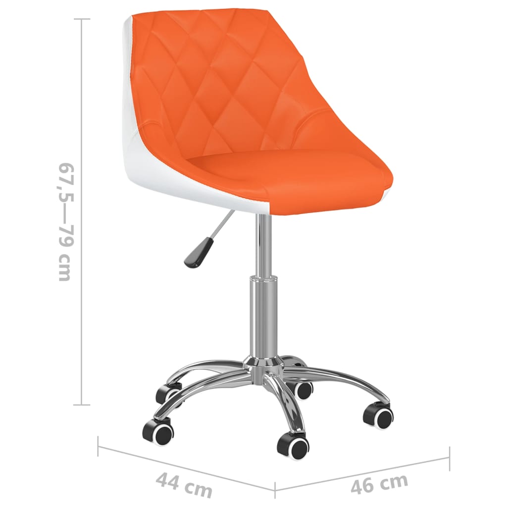 Drehbarer Bürostuhl Kunstleder Orange und Weiß