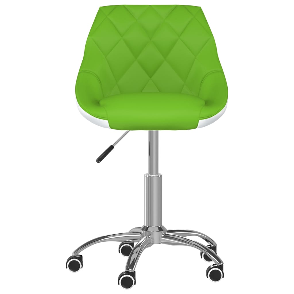 Bürostuhl Drehbar Grün und Weiß Kunstleder