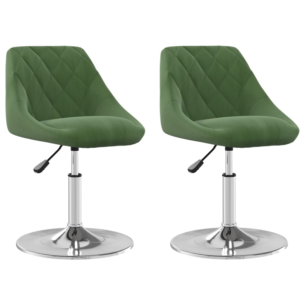 Dining Chairs 2 pcs. Swivel Dark Green Velvet