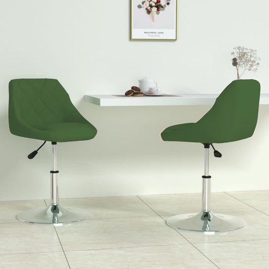 Dining Chairs 2 pcs. Swivel Dark Green Velvet