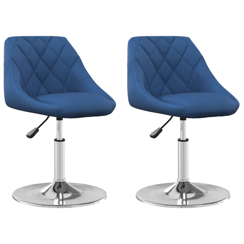 Dining Chairs 2 pcs. Swivel Blue Velvet