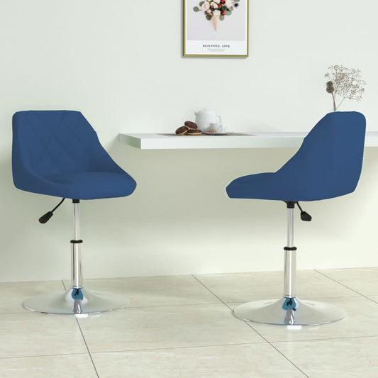Dining Chairs 2 pcs. Swivel Blue Velvet