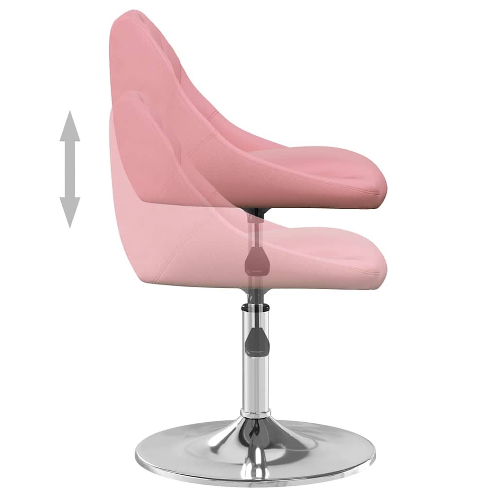 Dining Chairs 2 pcs. Swivel Pink Velvet