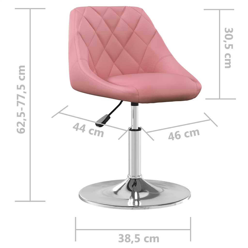 Dining Chairs 2 pcs. Swivel Pink Velvet